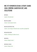 BIO 117 HONDROS EXAM 3 STUDY GUIDE &NewLine;2026 VERIFIED QUESTION SET AND &NewLine;SOLUTIONS 