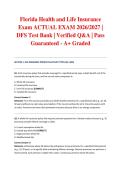 Florida Health and Life Insurance Exam ACTUAL EXAM 2026&sol;2027 &vert; DFS Test Bank &vert; Verified Q&A &vert; Pass Guaranteed - A&plus; Graded
