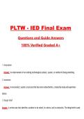 PLTW - IED Final Exam &lpar;Latest 2026&sol;2027 Update&rpar; Complete Questions and Guide Answers&comma; 100&percnt; Verified Graded A&plus;