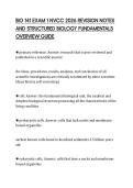 BIO 141 EXAM 1 NVCC 2026 REVISION NOTES &NewLine;AND STRUCTURED BIOLOGY FUNDAMENTALS &NewLine;OVERVIEW GUIDE