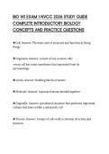 BIO 141 EXAM 1 NVCC 2026 STUDY GUIDE &NewLine;COMPLETE INTRODUCTORY BIOLOGY &NewLine;CONCEPTS AND PRACTICE QUESTIONS 