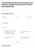 MLT 106 ABO and Rh Blood Group Systems Exam &vert;&NewLine;Questions with 100&percnt; Correct Answers &vert; Verified &vert;&NewLine;Latest Update 2026