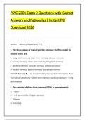 PSYC 2301 Exam 2 Questions with Correct &NewLine;Answers and Rationales &vert; Instant Pdf &NewLine;Download 2026