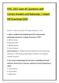PSYC 2301 Exam &num;1 Questions with &NewLine;Correct Answers and Rationales &vert; Instant &NewLine;Pdf Download 2026