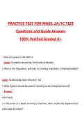 PRACTICE TEST FOR MASS&period; 2A&sol;1C TEST &lpar;Latest 2026&sol;2027 Update&rpar; Complete Questions and Guide Answers&comma; 100&percnt; Verified Graded A&plus;