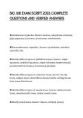 BIO 168 EXAM SCRIPT 2026 COMPLETE &NewLine;QUESTIONS AND VERIFIED ANSWERS