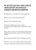 BIO 168 TESTS 2026 STUDY GUIDE COMPLETE &NewLine;HUMAN ANATOMY AND PHYSIOLOGY &NewLine;CONCEPTS AND PRACTICE QUESTIONS