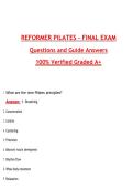 Reformer Pilates Final Exam &lpar;Latest 2026&sol;2027 Update&rpar; Complete Questions and Guide Answers&comma; 100&percnt; Verified Graded A&plus;