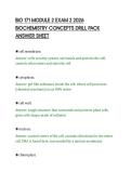 BIO 171 MODULE 2 EXAM 2 2026 &NewLine;BIOCHEMISTRY CONCEPTS DRILL PACK &NewLine;ANSWER SHEET