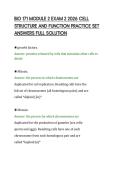 BIO 171 MODULE 2 EXAM 2 2026 CELL &NewLine;STRUCTURE AND FUNCTION PRACTICE SET &NewLine;ANSWERS FULL SOLUTION 