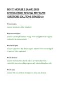 BIO 171 MODULE 2 EXAM 2 2026 &NewLine;INTRODUCTORY BIOLOGY TEST PAPER &NewLine;QUESTIONS SOLUTIONS GRADED A&plus;