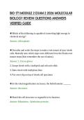 BIO 171 MODULE 2 EXAM 2 2026 MOLECULAR &NewLine;BIOLOGY REVIEW QUESTIONS ANSWERS &NewLine;VERIFIED GUIDE