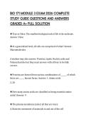 BIO 171 MODULE 3 EXAM 2026 COMPLETE &NewLine;STUDY GUIDE QUESTIONS AND ANSWERS &NewLine;GRADED A&plus; FULL SOLUTION