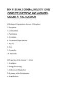 BIO 181 EXAM 2 GENERAL BIOLOGY 1 2026 &NewLine;COMPLETE QUESTIONS AND ANSWERS &NewLine;GRADED A&plus; FULL SOLUTION