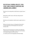 BIO 181 EXAM 2 GENERAL BIOLOGY 1 2026 &NewLine;STUDY GUIDE COMPLETE QUESTIONS AND &NewLine;ANSWERS 100&percnt; CORRECT