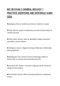 BIO 181 EXAM 3 GENERAL BIOLOGY 1 &NewLine;PRACTICE QUESTIONS AND RATIONALE GUIDE &NewLine;2026