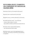 BIO 181 GENERAL BIOLOGY 1 EXAMINATION 2 &NewLine;2026 COMPREHENSIVE TEST QUESTIONS AND &NewLine;SOLUTIONS VERIFIED 