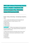 PSYC 2301 General Psychology Honors &NewLine;Exam 1&comma; Chapter 1 Questions with &NewLine;Correct Answers Plus  Rationales &NewLine;Instant Pdf Download 2026 