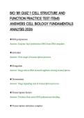 BIO 181 QUIZ 1 CELL STRUCTURE AND &NewLine;FUNCTION PRACTICE TEST ITEMS &NewLine;ANSWERS CELL BIOLOGY FUNDAMENTALS &NewLine;ANALYSIS 2026 