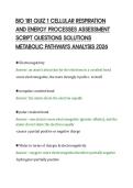 BIO 181 QUIZ 1 CELLULAR RESPIRATION &NewLine;AND ENERGY PROCESSES ASSESSMENT &NewLine;SCRIPT QUESTIONS SOLUTIONS &NewLine;METABOLIC PATHWAYS ANALYSIS 2026