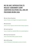 BIO 181 QUIZ 1 INTRODUCTION TO &NewLine;BIOLOGY ASSESSMENT SCRIPT &NewLine;QUESTIONS SOLUTIONS CELL AND LIFE &NewLine;PROCESSES REVIEW 2026