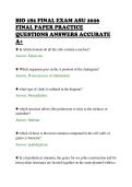 BIO 182 FINAL EXAM ASU 2026 &NewLine;FINAL PAPER PRACTICE &NewLine;QUESTIONS ANSWERS ACCURATE &NewLine;A&plus;