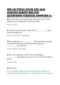 BIO 182 FINAL EXAM ASU 2026 &NewLine;SCIENCE SCRIPT SOLVED &NewLine;QUESTIONS VERIFIED ANSWERS A&plus;