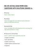 BIO 210 ACTUAL EXAM PAPER 2026 &NewLine;QUESTIONS WITH SOLUTIONS GRADED A&plus;
