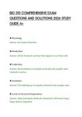 BIO 210 COMPREHENSIVE EXAM &NewLine;QUESTIONS AND SOLUTIONS 2026 STUDY &NewLine;GUIDE A&plus; 