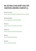 BIO 210 FINAL EXAM SCRIPT 2026 TEST &NewLine;QUESTIONS ANSWERS COMPLETE A&plus;