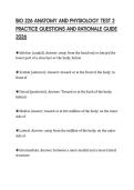 BIO 226 ANATOMY AND PHYSIOLOGY TEST 2 &NewLine;PRACTICE QUESTIONS AND RATIONALE GUIDE &NewLine;2026 