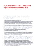 ETS MAJOR FIELD TEST - MBA EXAM QUESTIONS AND ANSWERS 2025