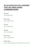 BIO 245 KLESATH NCSU EXAM 1 ASSESSMENT &NewLine;SCRIPT 2026 VERIFIED ANSWERS &NewLine;COMPREHENSIVE REVIEW
