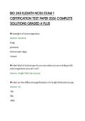 BIO 245 KLESATH NCSU EXAM 1 &NewLine;CERTIFICATION TEST PAPER 2026 COMPLETE &NewLine;SOLUTIONS GRADED A PLUS