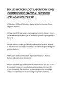 BIO 250 MICROBIOLOGY LABORATORY 1 2026 &NewLine;COMPREHENSIVE PRACTICAL QUESTIONS &NewLine;AND SOLUTIONS VERIFIED 