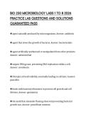 BIO 250 MICROBIOLOGY LABS 1 TO 8 2026 &NewLine;PRACTICE LAB QUESTIONS AND SOLUTIONS &NewLine;GUARANTEED PASS 