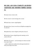 BIO 250L LAB 8 2026 COMPLETE LAB REVIEW &NewLine;QUESTIONS AND ANSWERS VERIFIED GRADED &NewLine;A&plus; 