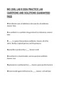 BIO 250L LAB 8 2026 PRACTICE LAB &NewLine;QUESTIONS AND SOLUTIONS GUARANTEED &NewLine;PASS