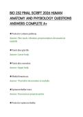 BIO 252 FINAL SCRIPT 2026 HUMAN &NewLine;ANATOMY AND PHYSIOLOGY QUESTIONS &NewLine;ANSWERS COMPLETE A&plus;