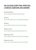 BIO 253 EXAM SCRIPT FINAL PAPER 2026 &NewLine;COMPLETE QUESTIONS AND ANSWERS 