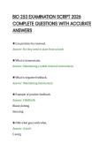 BIO 253 EXAMINATION SCRIPT 2026 &NewLine;COMPLETE QUESTIONS WITH ACCURATE &NewLine;ANSWERS 
