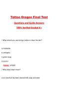 Tattoo Oregon Final Test &lpar;Latest 2026&sol;2027 Update&rpar; Complete Questions and Guide Answers&comma; 100&percnt; Verified Graded A&plus;