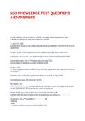 NSC KNOWLEDGE TEST QUESTIONS AND ANSWERS