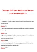 Tennessee Cat 7 Exam &lpar;Latest 2026&sol;2027 Update&rpar; Complete Questions and Guide Answers&comma; 100&percnt; Verified Graded A&plus;