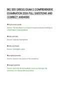 BIO 1201 GREGG EXAM 2 COMPREHENSIVE &NewLine;EXAMINATION 2026 FULL QUESTIONS AND &NewLine;CORRECT ANSWERS 