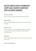 BIO 1201 GREGG EXAM 2 EXAMINATION &NewLine;SCRIPT 2026 COMPLETE QUESTIONS &NewLine;WITH ACCURATE ANSWERS 