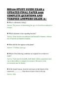 BIO100 STUDY GUIDE EXAM 4 &NewLine;UPDATED FINAL PAPER 2026 &NewLine;COMPLETE QUESTIONS AND &NewLine;VERIFIED ANSWERS GRADE A&plus; 