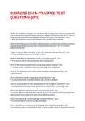 BUSINESS EXAM PRACTICE TEST QUESTIONS&period;