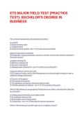 ETS MAJOR FIELD TEST &lpar;PRACTICE TEST&rpar;&colon; BACHELOR'S DEGREE IN BUSINESS