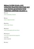 BIO322 PATHO EXAM 4 GCU &NewLine;UPDATED PRACTICE SOLUTION SET &NewLine;2026 TESTED QUESTIONS WITH &NewLine;VERIFIED ANSWERS GRADED A&plus; 